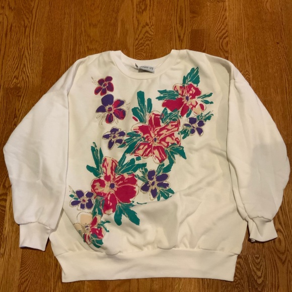 Private Line Floral Sweatshirt Pink Purple Size 20W - Picture 1 of 7